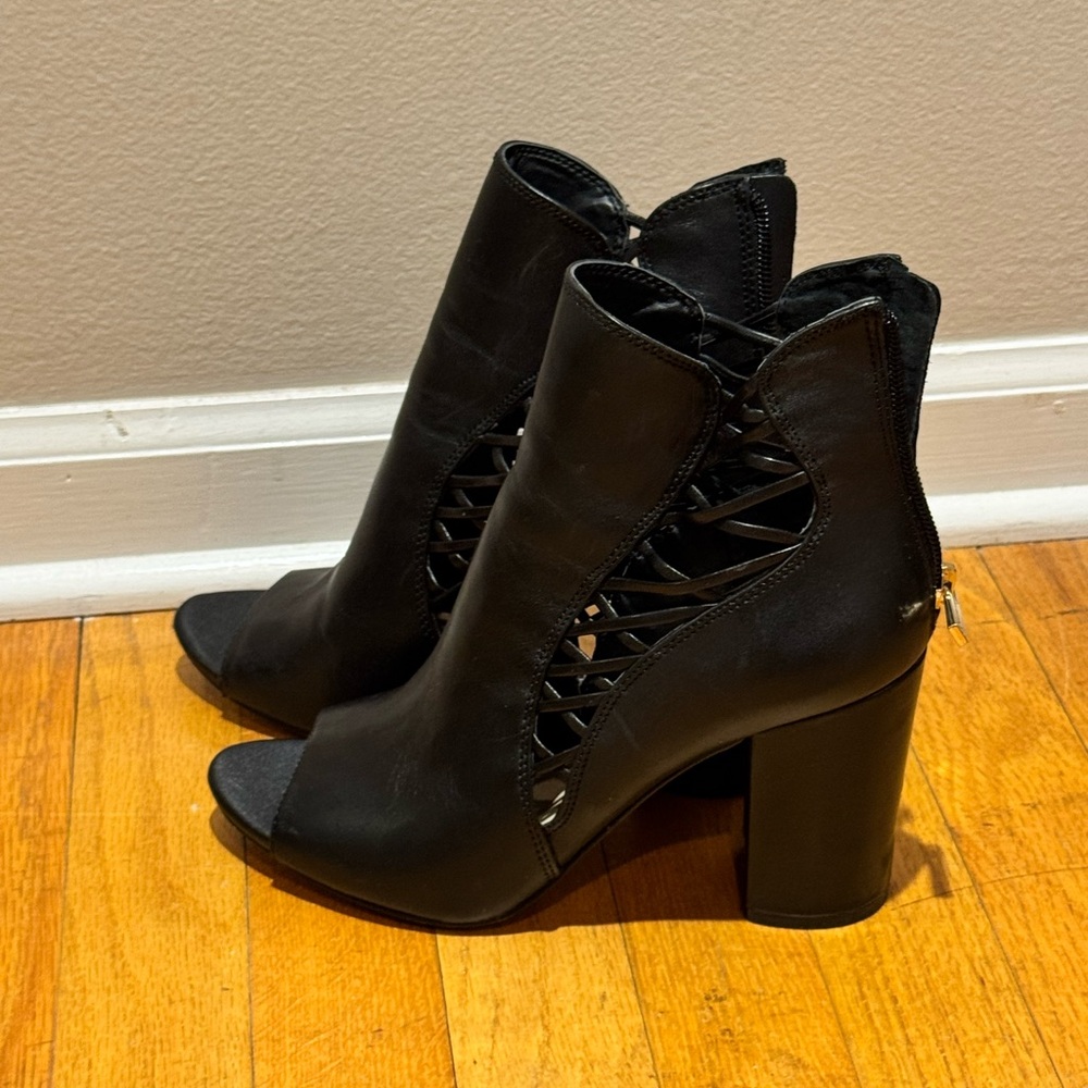 Jessica Simpson Black Lace-Up Heeled Boots - Picture 2 of 5